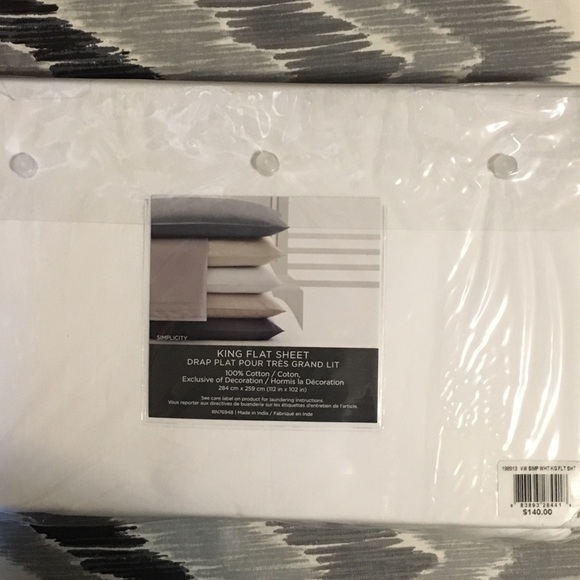 Vera Wang Bedding Vera Wang Luxury King Flat Sheet Pillowcase Set